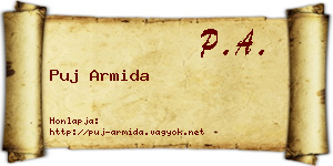 Puj Armida névjegykártya